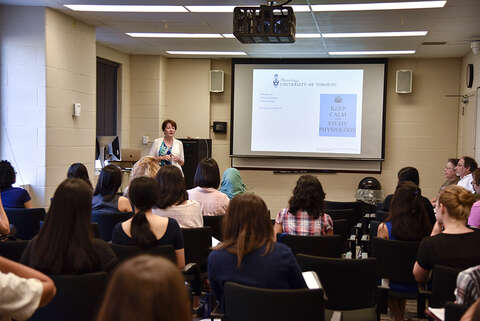 Dr. Denise Belsham welcoming the new trainees
