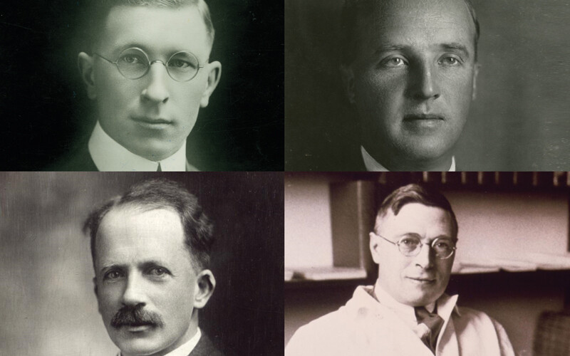 Photo of Drs. Banting, Best, Macleod, and Collip