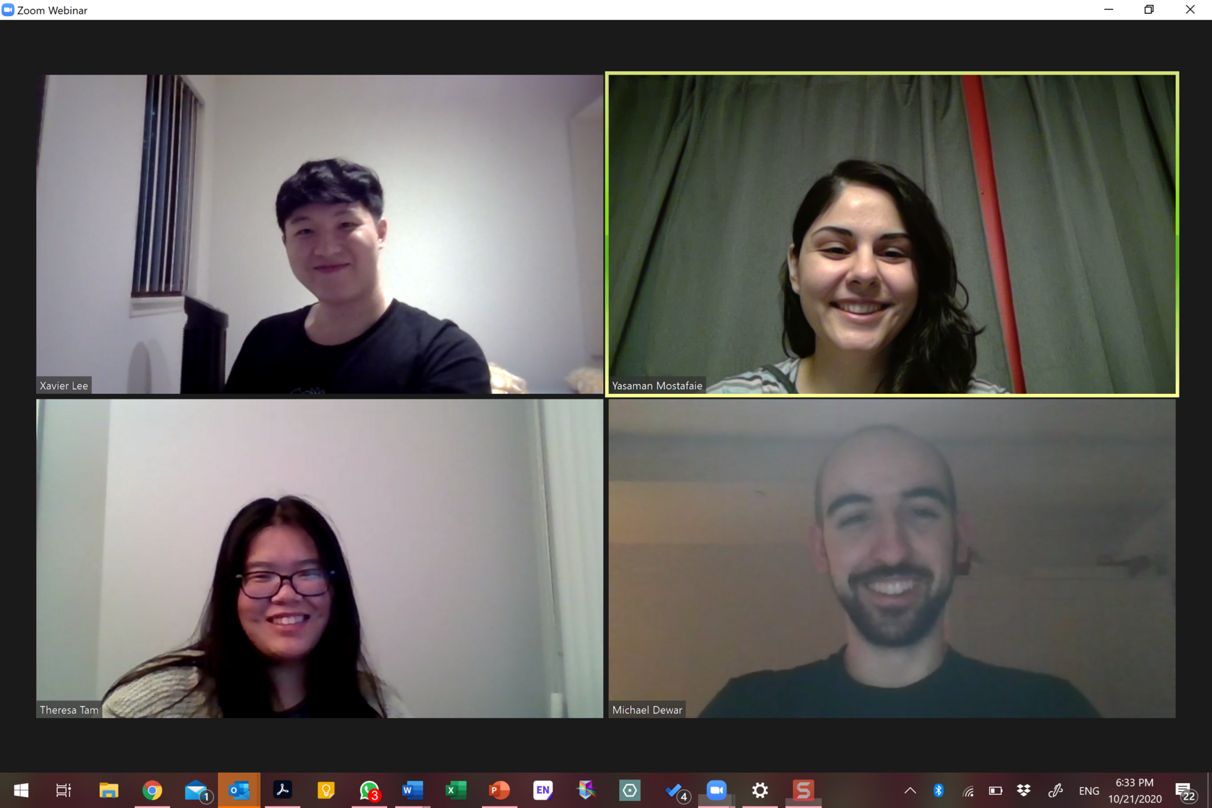 screen shot of planning committee co-chairs in a zoom meeting